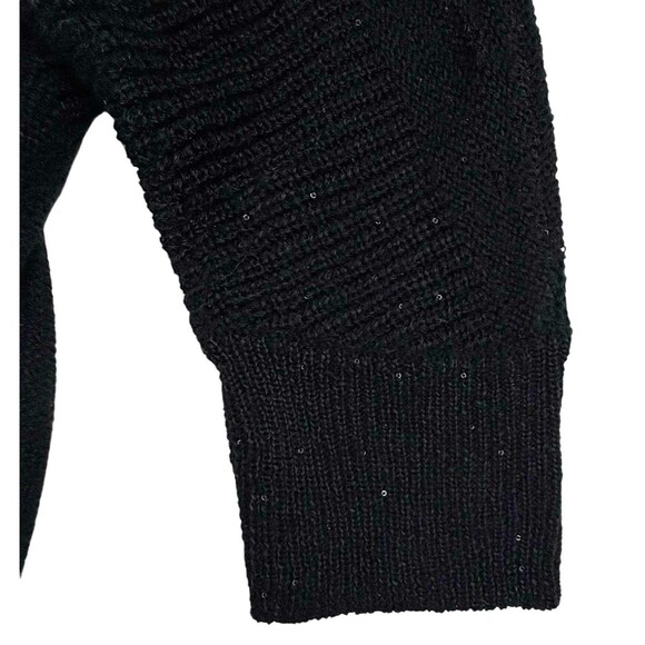 NWT Mixed Stitch Black Sequin Sweater 3/4 Dolman Sleeve Apt 9 Holiday Sparkle XL - Picture 6 of 14